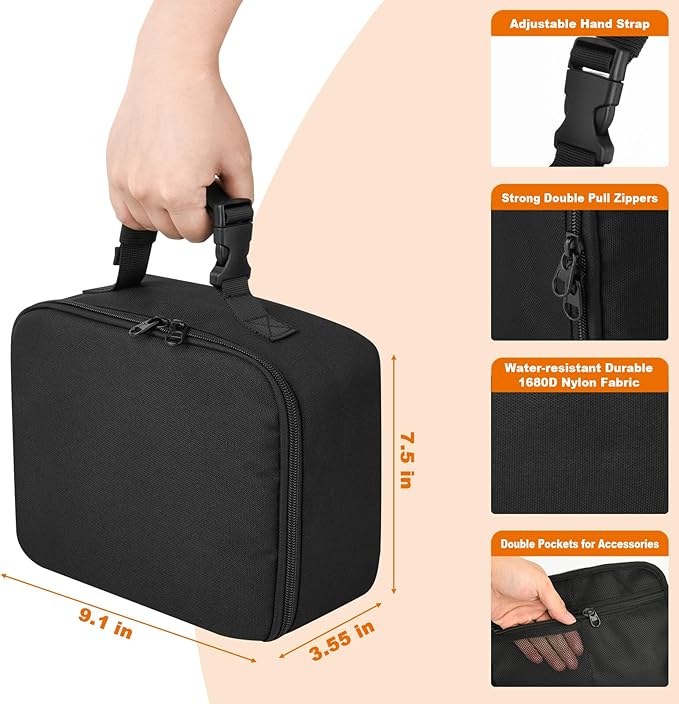 Battery Tender Junior 12V 750mA Charger Carrying Case - Waterproof Battery Charger Protective Storage Holder Organizer with Accessory Pocket