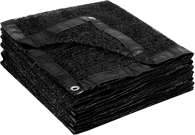 Garden expert 50% Sun Shade Cloth 10x10ft Mesh Tarp with Grommets for Plant Cover Patio Canopy Garden Pergola Greenhouse Car Barn Kennel Black