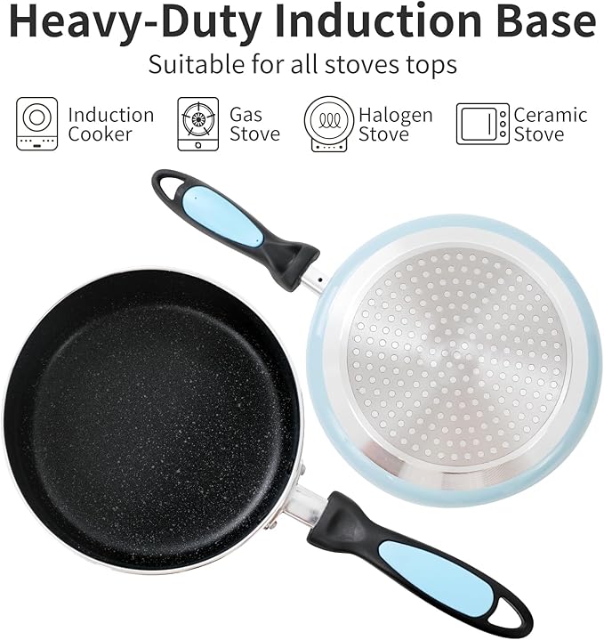 Nonstick Saucepan Set with Lid, Non Stick 1Qt & 2Qt Sauce Pan Set with Glass Lid Small Pot for Home Kitchen