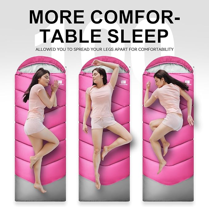 Sleeping Bags for Adults Cold Weather,Portable, Waterproof,Lightweight Sleeping Bag for Tall Girls Boys with Compression Sack for Warm Camping, Hiking, Outdoor & Indoor