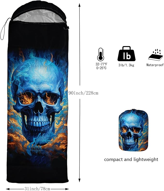 AILONEN Blue Glowing Basketball Sleeping Bag for Kids Boys,Warm and Cool Weather,Lightweight,Waterproof Backpacking,City Theme Ball Sports Sleeping Bag for Camping