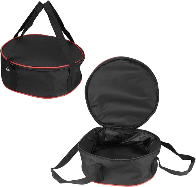 Hapivida Dishes Storage Bag, Camping Tableware Carrying Bag Round Crockery Thermal Food Carrier Dinnerware Bag BBQ Cookware Organizer for Outdoor Hiking Plate Bowl Pot