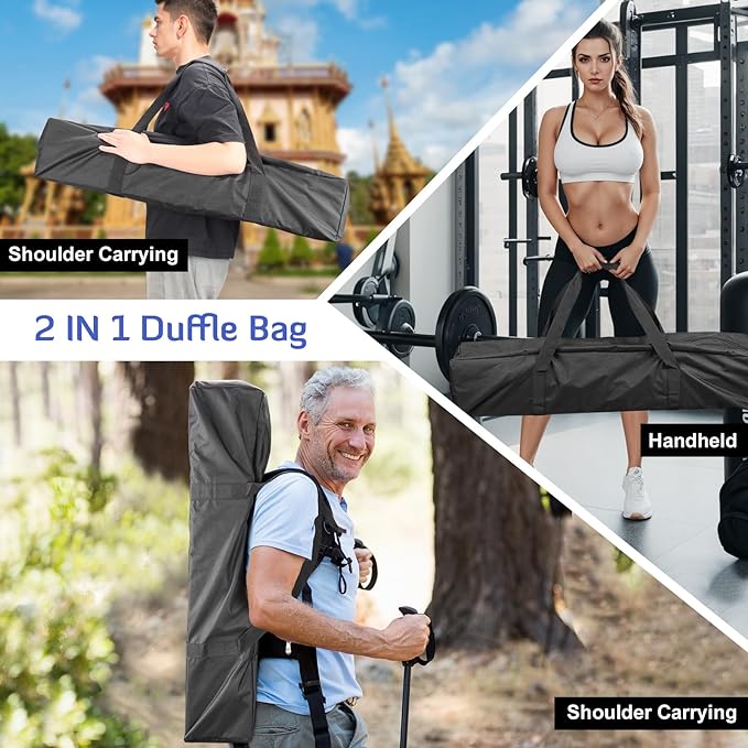 INFANZIA 35 inch Duffel Travel Sports Equipment Bag, Long Luggage Bag with Upgrade Zipper Water Resistant, Extra Large Foldable Storage Bag for Camping, Tent, Tripod, Fishing