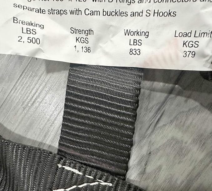 Mytee Products 4.75' x 6' Heavy Duty Cargo Net for Pickup Truck Bed with D Rings Tie Down Fittings - Durable Truck Bed Cargo Net with 6 Cam Buckle Tie Down Straps for Adjusment