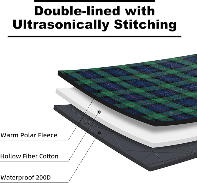 Outdoor Waterproof Blanket, Foldable Fleece Stadium Blanket for Outdoor Sports Event, Camping, Concerts, Car, Pet, Picnics - Windproof, Wearable, Machine Washable 80" x 58"