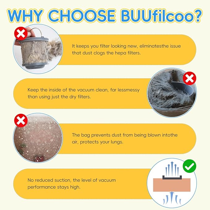 14 Pack DXVA19-4104 Vacuum Bags for DEWALT 5 to 8 Gallon Wet/Dry Vacuum, Disposable Shop Vac Bags, Dust Collection Bag Replacement