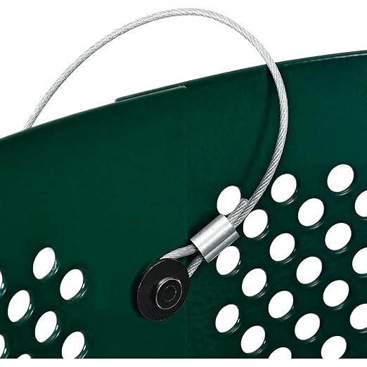 Global Industrial 32 Gallon Outdoor Perforated Steel Round Trash Can with Rain Bonnet Lid, Plastic Liner and Anchor Kit Included, 23-1/2" Diameter x 40-1/2"H, Green