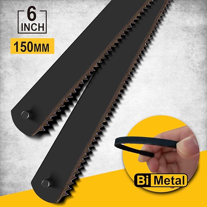 6 in. Mini Hacksaw Frame - 150mm Extra Fine Cut Junior Hack Saw with Bi-Metal Blade for Metal and Wood