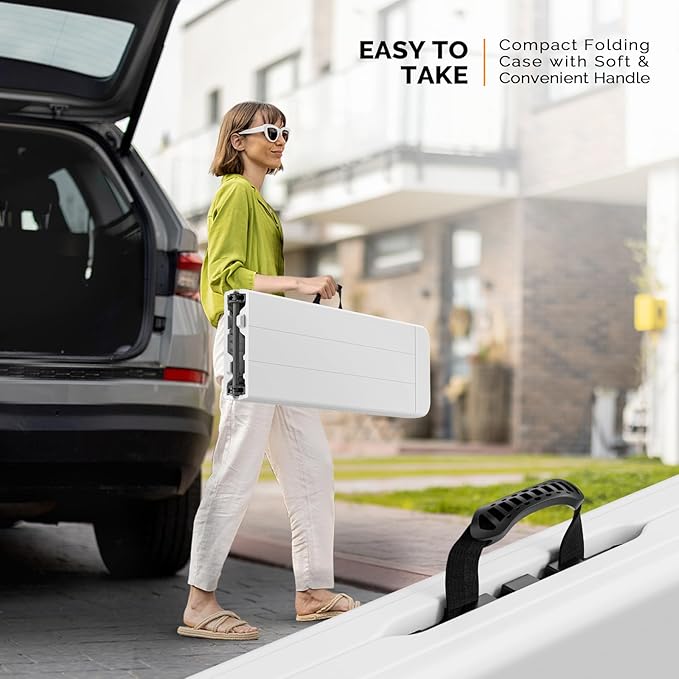 VINGLI 6 feet Plastic Folding Bench,Portable in/Outdoor Picnic Party Camping Dining Seat, Garden Soccer Multipurpose Entertaining Activities, Smooth HDPE Tabletop, 1 Pack, White