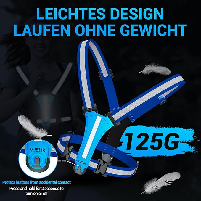 Led Reflective Vest Running Gear，7 Lights Colors Light Up Running Vest, Rechargeable High-Visibility Adjustable Vest for Running, Cycling, and Night Activities（Green）