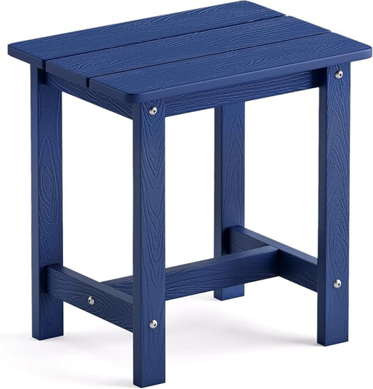 LUE BONA Outdoor Side Table, HDPS Small Outdoor Table, Adirondack Side Table, Outside End Table for Patio, Porch, Deck, Pool, Weather Resistant/Easy Maintenance/Indoor or Outdoor Use, Navy