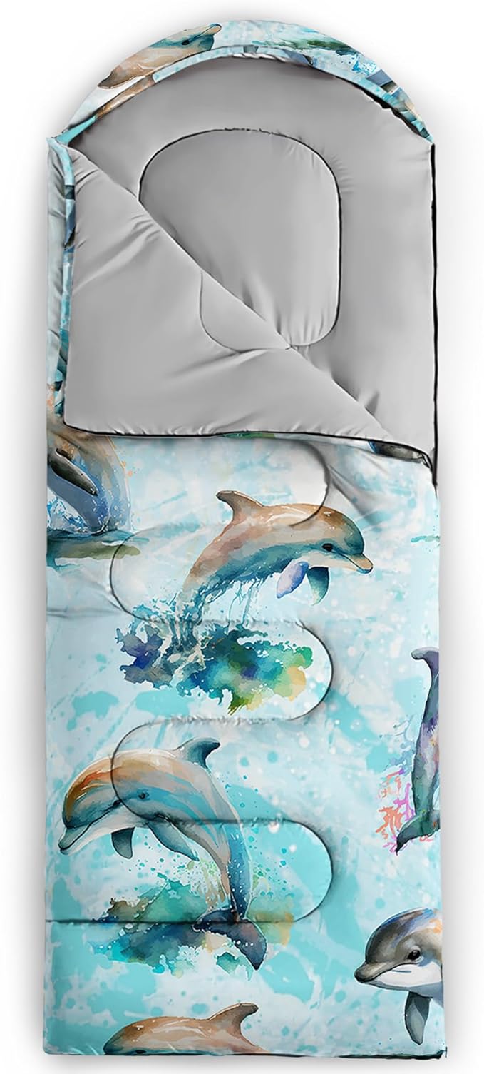 QOOMO Camping Sleeping Bags,3 Season Warm & Cool Weather,Lightweight,Waterproof Sleeping Bags for Adults & Kids,Traveling,and Outdoors,Camping Gear Equipment