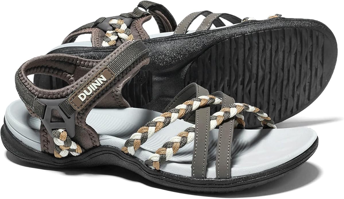 UBFEN Womens Hiking Comfort Sport Sandals Beach Vacation Camping Casual Sport Sandals with Adjustable Straps and Arch Support