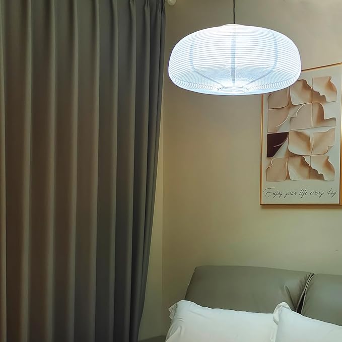 (22.05Inch) Large Paper Lantern, White Pumpkin Paper Lamp Shade, Handmade Folding Hanging Paper Lamp Shade, Suitable for Indoor Ceiling Light Decor (22.05)