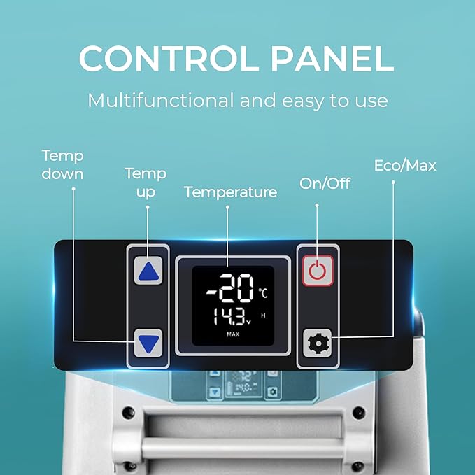 EUHOMY 12 Volt Refrigerator, 48QT(45L) Electric Cooler, 12V Fridge APP Control, 12V Cooler -4℉~68℉, Portable Freezer 12/24V DC 110-240V AC for Camping, Travel, Truck, Home