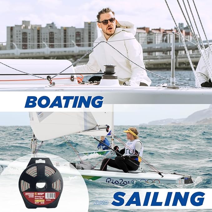 1/4" x 65' (6 mm x 20 m) 16 Strand Strong Heavy-Duty Tactical Paracord, Clothes Line Camping Utility - All-Purpose Lightweight Diamond Braid Rope for Tie, Pull, Swing, Knot