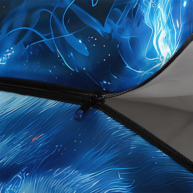 AILONEN Blue Glowing Basketball Sleeping Bag for Kids Boys,Warm and Cool Weather,Lightweight,Waterproof Backpacking,City Theme Ball Sports Sleeping Bag for Camping