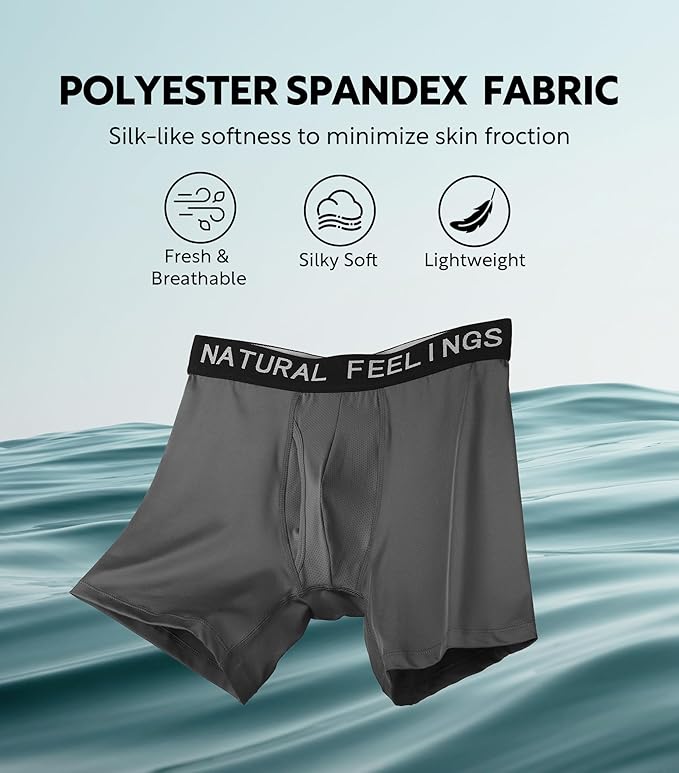 Natural Feelings Mens Underwear Coolzone Boxer Briefs for Men Pack Stretch Performance Quick Dry Sports Underwear