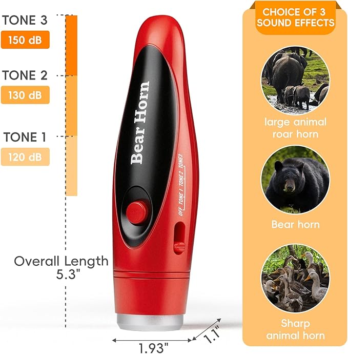 NedFoss Loud Bear Bell Set to Scare Bears, Hiking Essentials for Women, Emergency Whistle and Bear Bells for Hiking, Camping, Biking, Solid Brass Bear Deterrent Hiking Gear Gifts