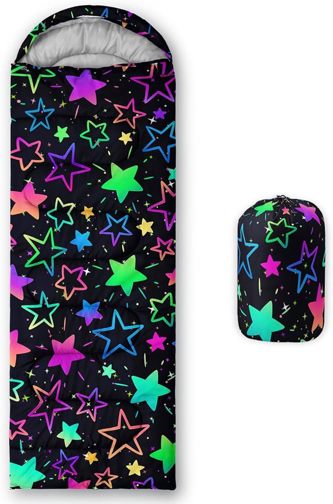 QOOMO Camping Sleeping Bags,3 Season Warm & Cool Weather,Lightweight,Waterproof Sleeping Bags for Adults & Kids,Traveling,and Outdoors,Camping Gear Equipment