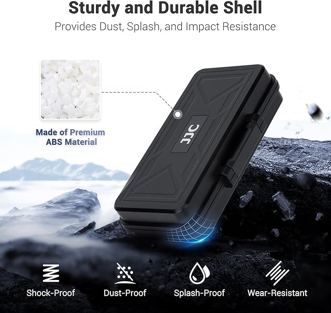 JJC Multi-Function Camera Battery Memory Card Storage Case for 6 SD Card,6 CFexpress Type-B/XQD Cards,5 CFexpress Type-A Cards,8 AA Batteries,3 Camera Batteries Holder Box for LP-E6 NP-FZ100 NPW235