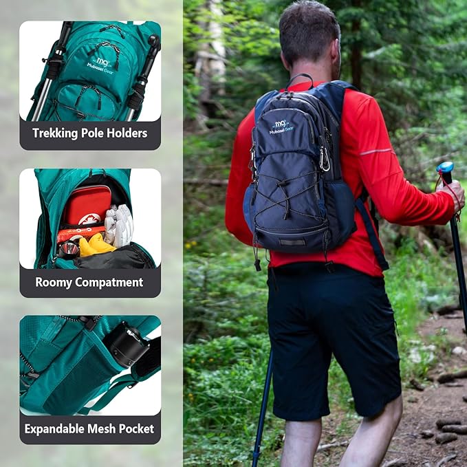 Insulated Hydration Backpack Pack with 2L Water Bladder Lightweight 22L Hiking Backpack Bag for Women Men Daypack for Hiking Running Festival Camping Biking