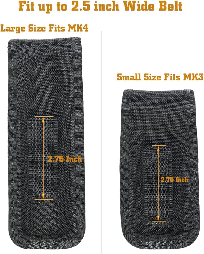 Molded OC/Mace Spray Pouch for Duty Belt,OC/Mace Spray Holder Pouch with Hidden Snap,Top Flap Police Duty OC Pepper Spray Holder MK3 or MK4