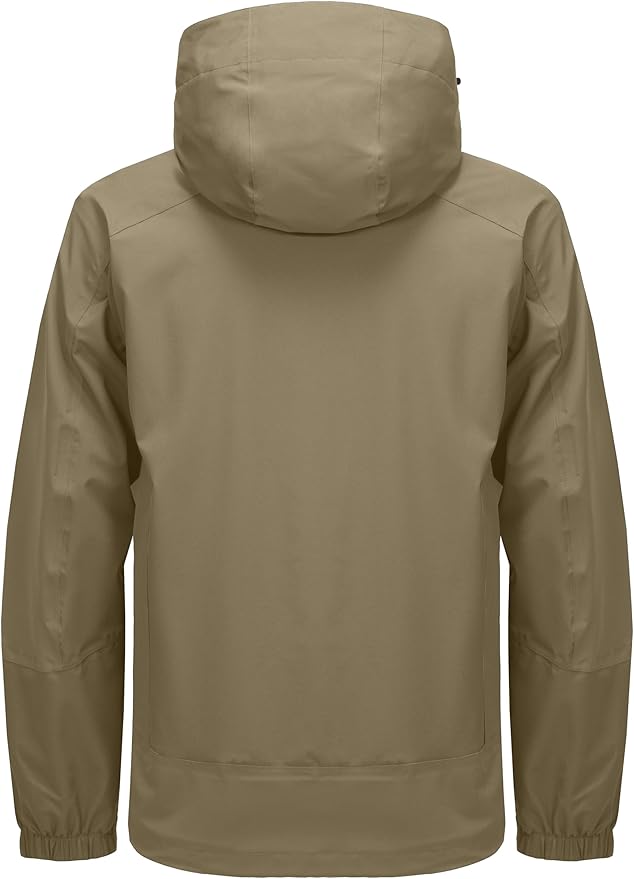 Little Donkey Andy Men's Waterproof Rain Jacket Outdoor Lightweight Hooded Raincoat for Hiking Golf Travel Fishing