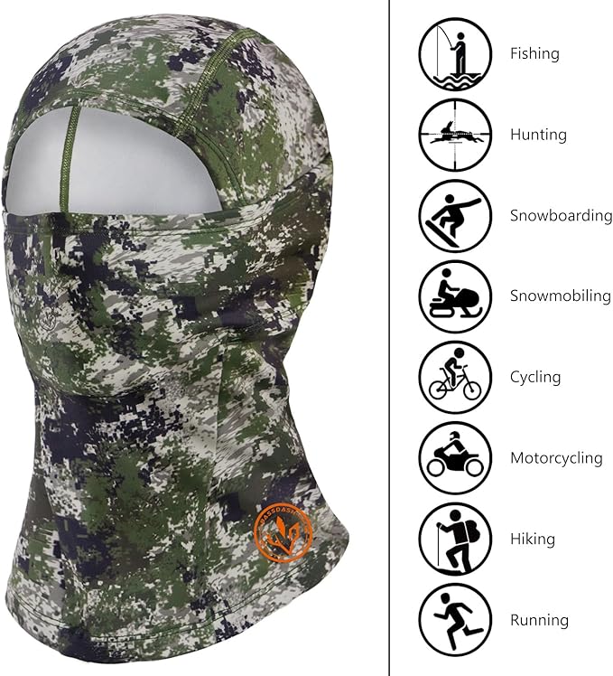 BASSDASH Winter Balaclava Fleece Ski Mask Ninja Hood Neck Warmer Fishing Hunting