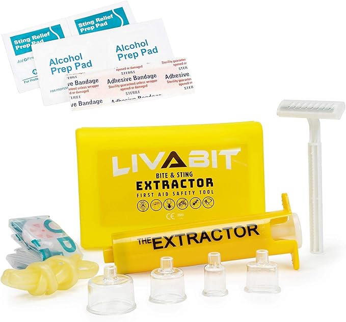 2 Pack Venom Extractor Suction Pump Kit, Snake Bite, Bee Sting, Emergency First Aid Supplies, Hiking, Camping, Backpacking | Insect Bug Spider & Rattlesnake Bite Treatment + Bonus CPR Shield