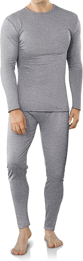 VZV Thermal Underwear for Men Fleece Lined Long Johns for Mens Thermals Top and Bottom Set Soft Base Layer for Winter