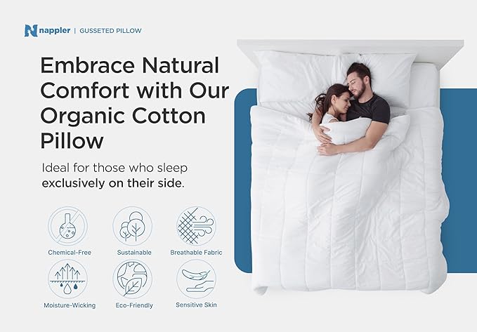 Side and Back Sleeper Pillow for Neck and Shoulder Pain Relief-Shredded Memory Foam Bed Pillow for Sleeping - 100% Adjustable Fill - Queen Size - Set of 2 - Washable Case. Extra Fill Included