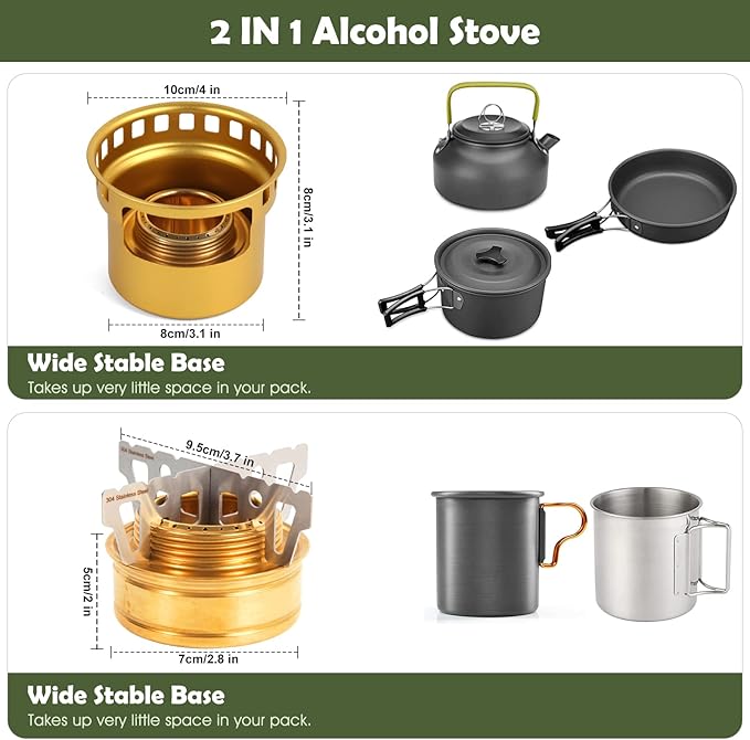 2 In 1 Mini Alcohol Stove For Camping, Portable Alcohol Burner With Stainless Steel Cross Stand, Storage Bag, Lightweight Tiny Brass Stove For Backpacking Emergency Outdoor Coffee