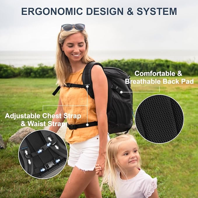 Backpack Cooler Insulated Leak Proof 33/49 Cans, 2 Insulated Compartments Thermal Bag, Portable Lightweight Beach Travel Camping Lunch Backpack for Men and Women