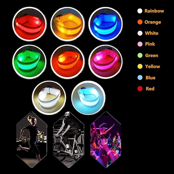8 PCS LED Glow Bracelets, Light Up Bracelets for Kids Adults - Halloween Glow in The Dark Party Bracelets Favors Supplies for Christmas, Concerts, Festivals, Game Prizes, Sports, Rave Accessories.