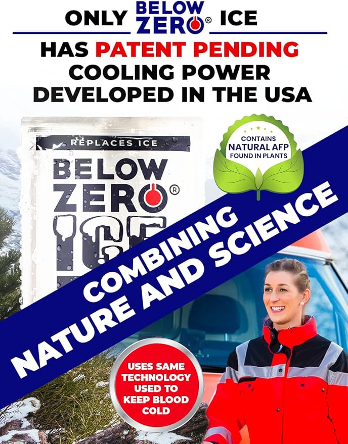 Below Zero Reusable Ice Packs for Coolers – Long Lasting Cooler Ice Pack Blocks, Leak-Proof Freezer Packs for Camping, Lunch Boxes & Travel