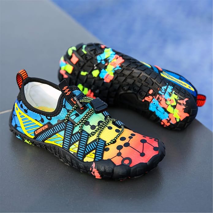 UBFEN Water Shoes for Kids Boys Girls Aqua Socks Barefoot Beach Sports Swim Pool Quick Dry Lightweight Toddler Little Big Kid