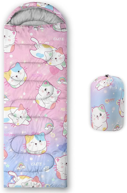 QOOMO Camping Sleeping Bags,3 Season Warm & Cool Weather,Lightweight,Waterproof Sleeping Bags for Adults & Kids,Traveling,and Outdoors,Camping Gear Equipment