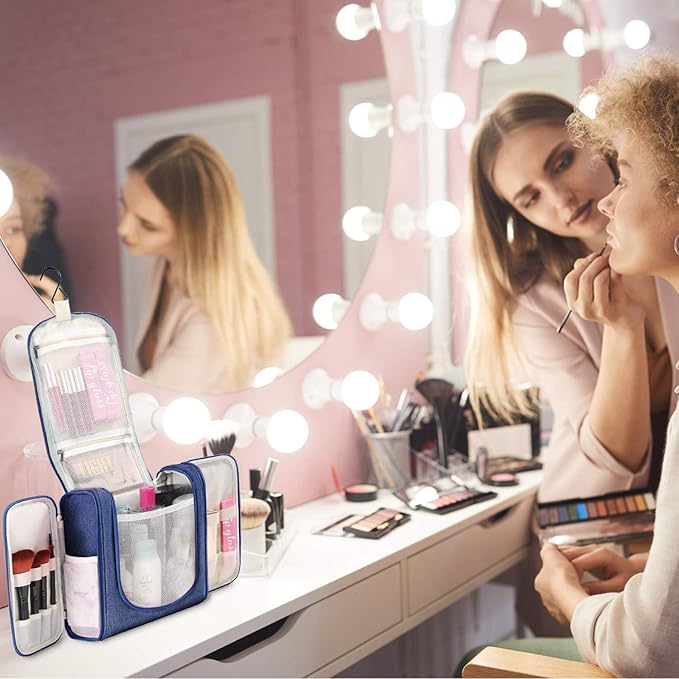 Hanging Toiletry Bag Extra Large Capacity | Premium Travel Organizer Bags For Men And Women | Durable Waterproof Nylon Bathroom, Shower, Makeup Bag For Toiletries, Cosmetics, Brushes