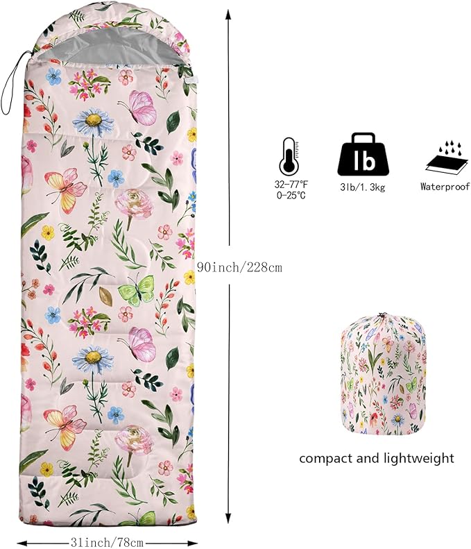 Print sleeping bag,sleeping bags,Outdoor Camping Sleeping Bag，Suitable For Children Boys And Girls Portable,Waterproof,Compact And Lightweight,Great For Outdoor Camping,Backpacking And Hiking