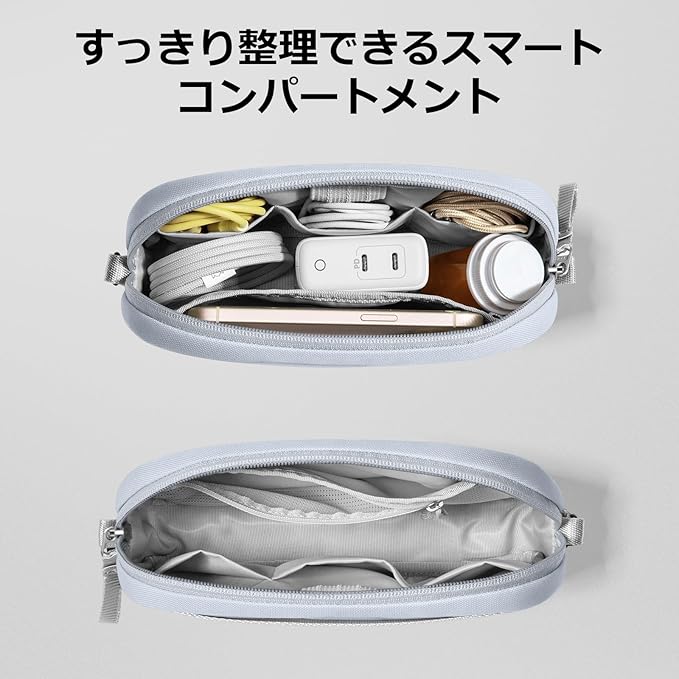 tomtoc Electronics Organizer Travel Case Performance, Water Resistant Bag Cable Tech Pouch Accessories, Carry Storage for Cord, Phone, Cables, Airpods, USB Flash Drive, Daily Items