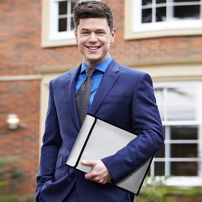 FunOwlet Fireproof Waterproof Document Bag, Fire and Water Resistant Safe Zipper Storage Organizer Pouch for A4/A5 Documents Holder, File, Cash, Jewelry, Passport, Tablet, Laptop, 3 Pack (Gray)