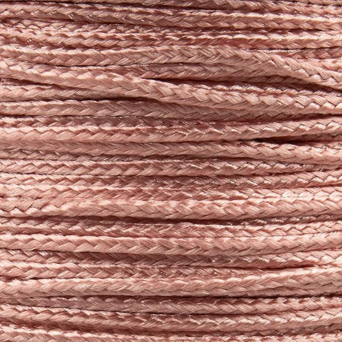 Paracord Planet Micro Paracord – Thin Braided Cord for Crafting, Fishing, and DIY Projects in 125 ft Spools – Rose Gold