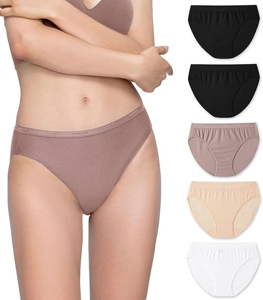 LAPASA Women's Quick Dry Travel Underwear Mesh Hiking Bikinis Activewear Stay Fresh Panties 5 Pack Terraversal L84