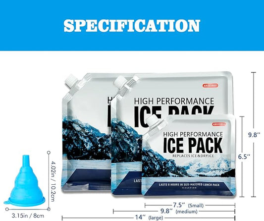 Reusable Ice Packs for Coolers Long Lasting Gel Freezer Packs for Cooler Bag Backpacks, Lunch Box, Cooler Bag, Keeps Food Cold Fresh (Small Set of 4)