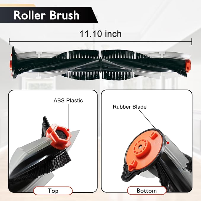 Replacement Parts for Neato Botvac D Series D3 D4 D5 D6 D7 D75 D80 D85 Robot Vacuum Cleaner Accessory Kit Including 1 Main Brushes, 3 Hepa Filters, 6 Side Brushes