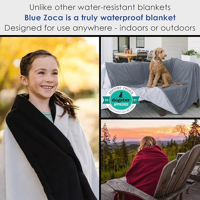 Waterproof Blanket | Machine Washable Dog Bed Cover | Water Proof Blanket to Protect Your Bed Couch Car from Leaks Spills & Accidents | for Adults Dogs & Pets | Oversized Queen Fit - 65x80in (Gray)