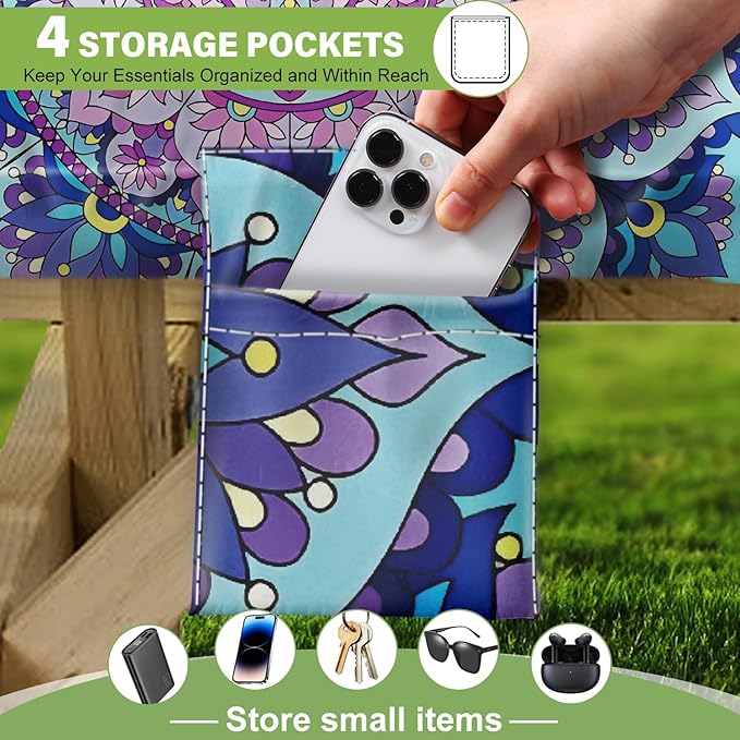 Fitted Picnic Table Cover with Bench Covers Waterproof Elastic Edges Rectangle Patio Tablecloth Outdoor Camping Essentials Stuff Rv Accessories Summer Trip Travel Camper Gifts for Woman Men, 72in 6 ft