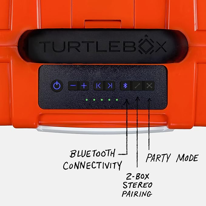Turtlebox Original Gen 3: Portable Outdoor Bluetooth Speaker – Ultra-Loud (120dB), Waterproof (IP67), Rugged, Impact-Resistant, 3-Day Battery | Party Mode: Unlimited Pairing for Stereo Sound, Orange