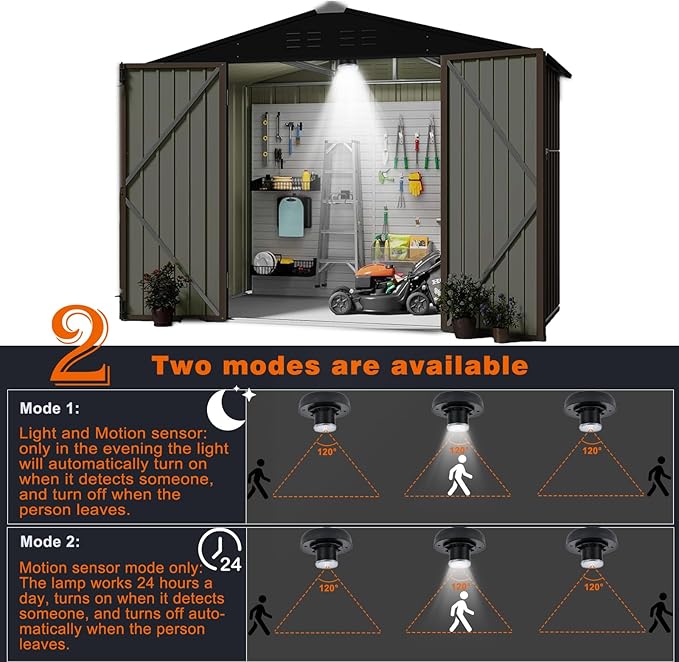 Solar Motion Sensor Lights for Outdoor Portable Toilet, Waterproof Roof Mounted Solar Light for Chicken Coop, Dog House, Storage Shed,Portable Restroom,Camping Accessories